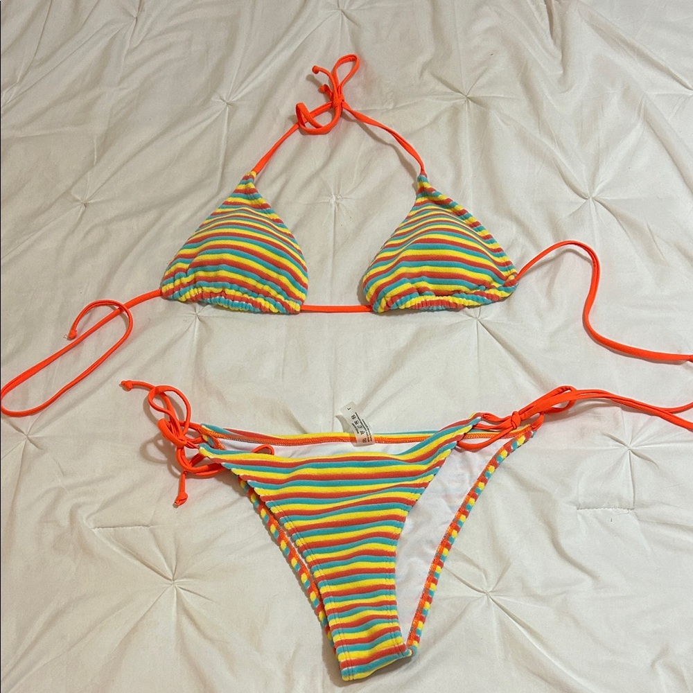 Colorful Striped Bikini Set